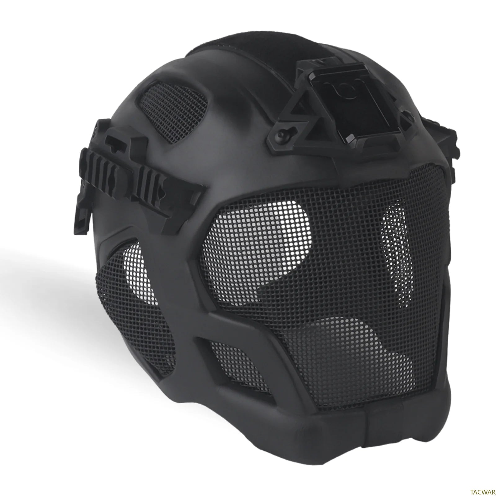 EVA Pro Airsoft Helmet Full Face with Breathable Steel Mesh Night Vision Mount Helmet Rail, Full Protection Safety Mask