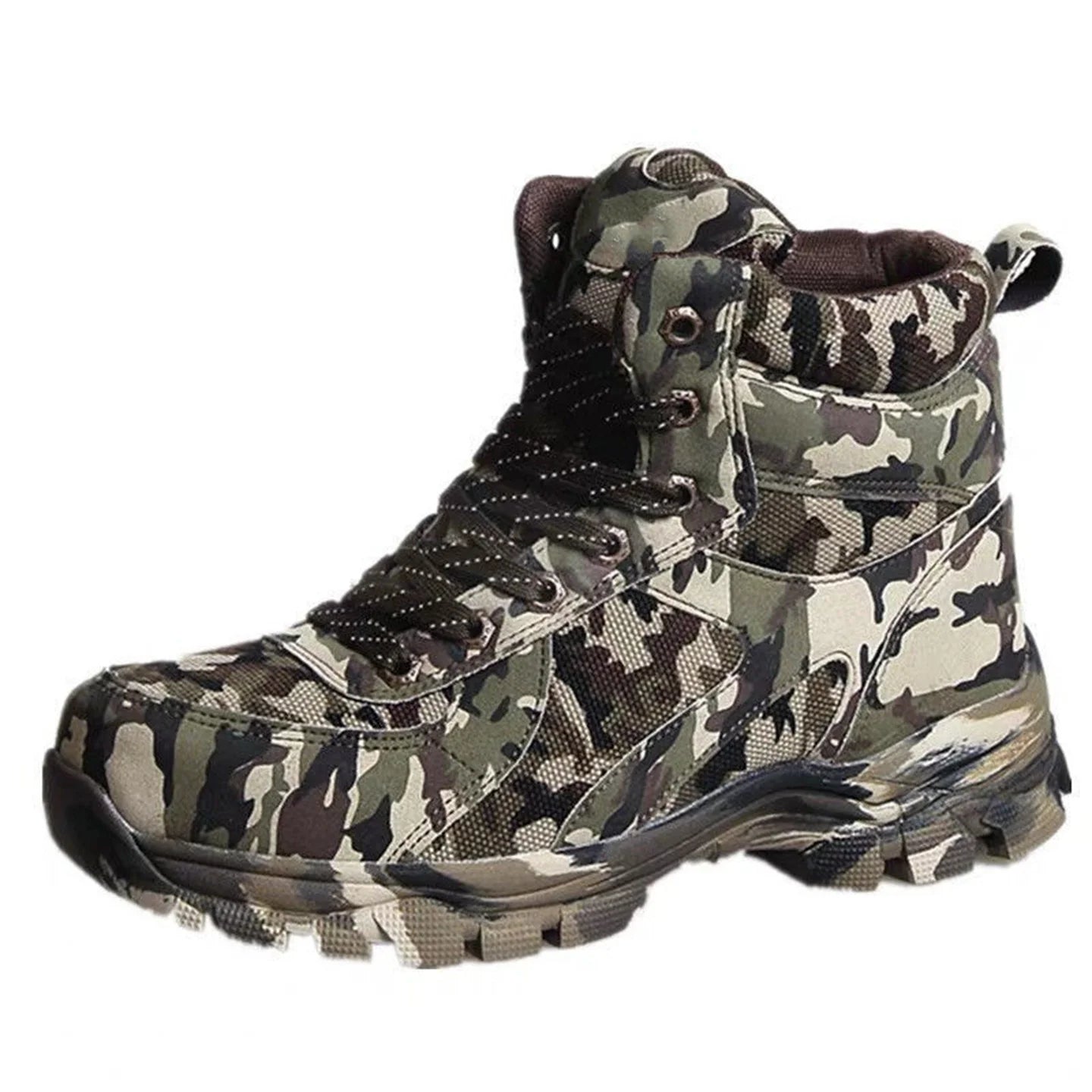 Winter Thick Wool Lining Snow Shoes Men's Camouflage Hunting Boots Outdoor Non-Slip High-Top Mountaineering Boots