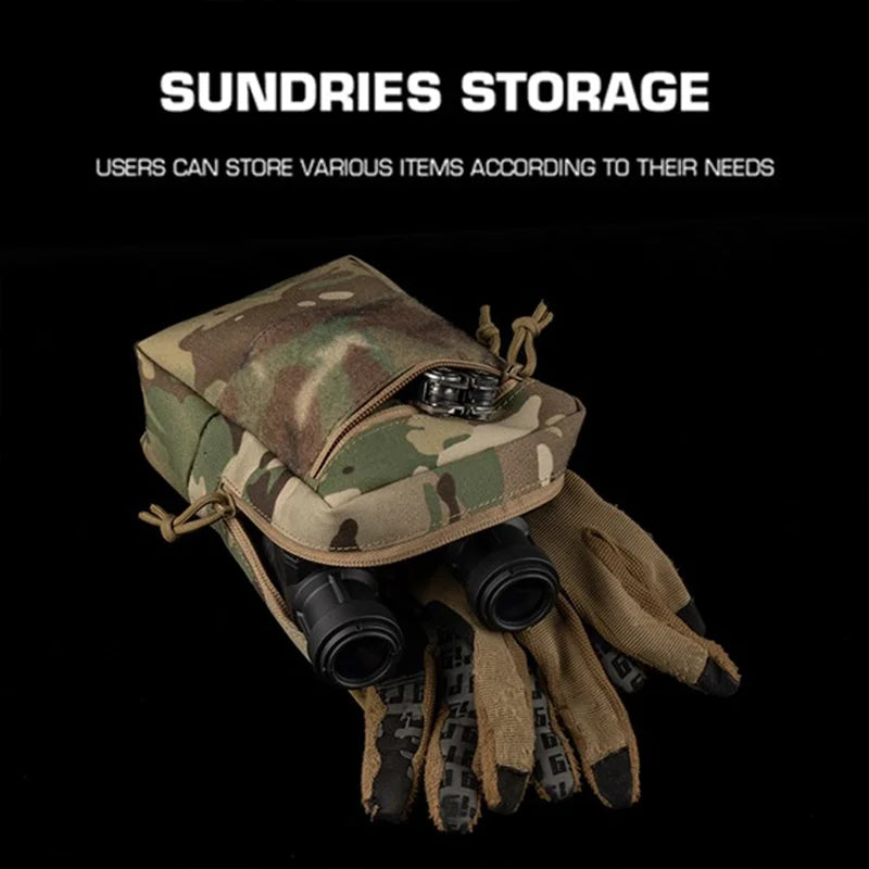 Large Capacity Extended Height MOLLE Pouch Fabric Fastener Design Belt Vest and Gear Panel Mount Outdoor Equipment Storage