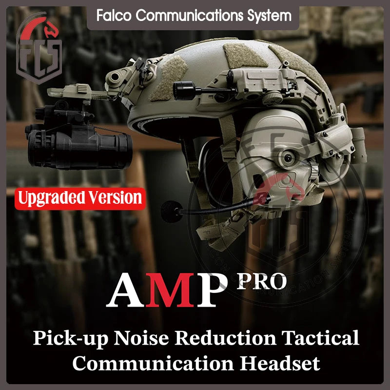 FCS-TACTICAL Upgraded AMP PRO Digital Version Pickup Noise Reduction Communication Headset Shooting  Hearing Protection Headset