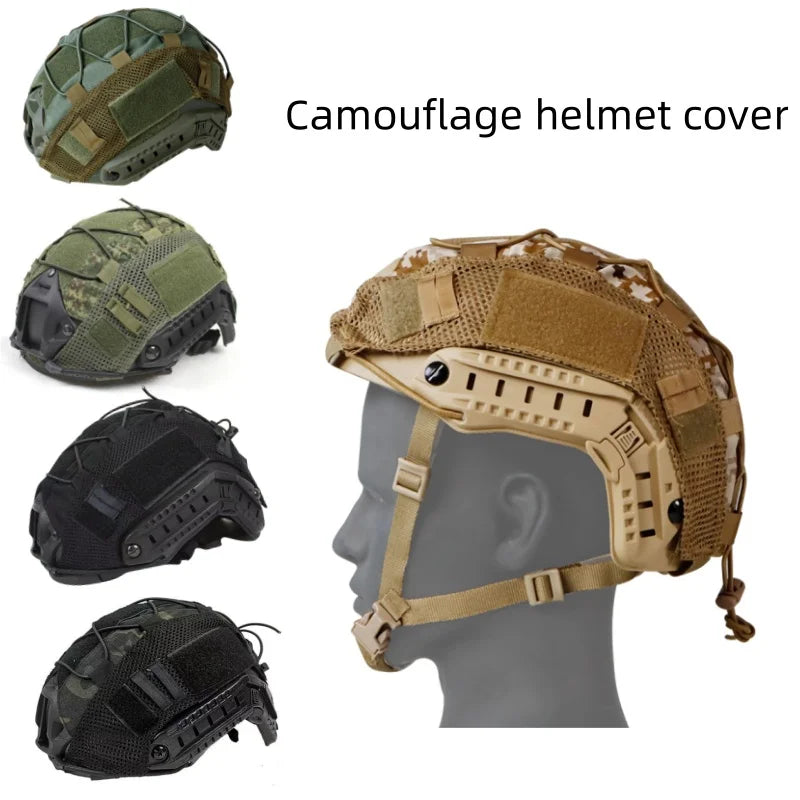 BOOIU Tactical Fast Mich Helmet Cover PJ MH BJ Helmet Cover Air Gun Hunting Helmet Fabric CS War Game Sports Helmet Cover