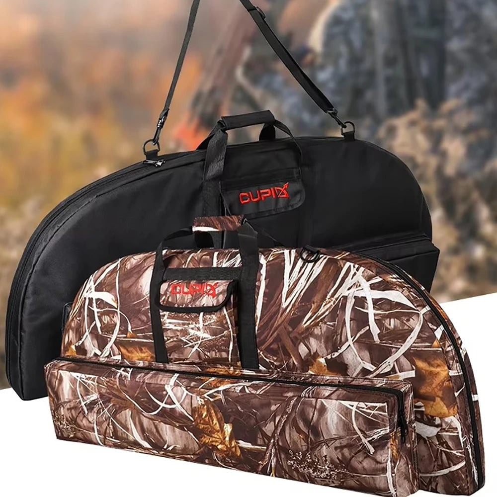 Archery Soft Lightweight Bow Case Cover Storage Bag Sling Backpack with Arrows Pocket Pouch for Hunting Compound Recurve Bow