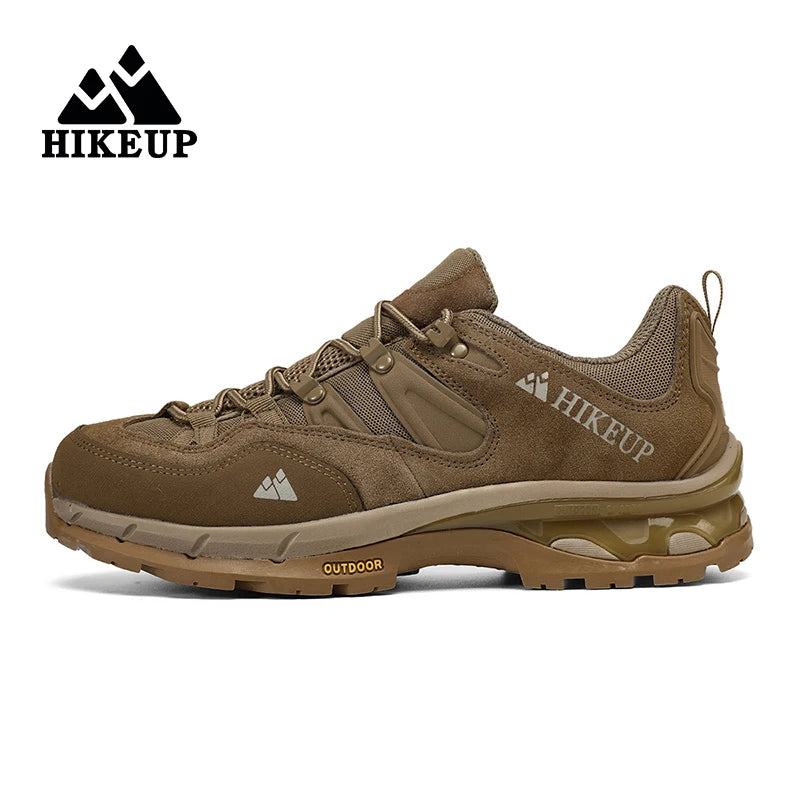 HIKEUP New Arrival Leather Hiking Shoes Wear-resistant Outdoor Sport Men Shoes Lace-Up Men's Climbing Trekking Hunting Sneakers