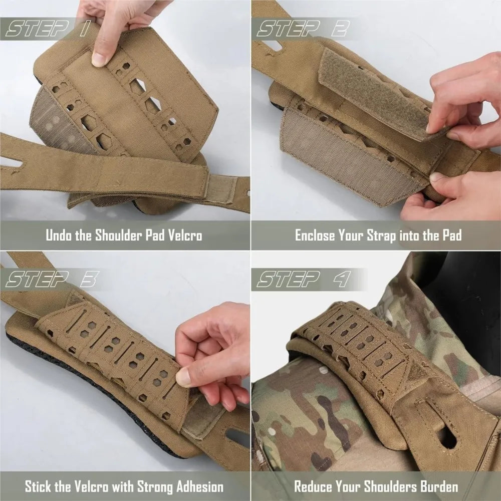 Outdoor Sports Tactical Shoulder Pad Shockproof Pressure Relief Pad Shoulder Support Pad Breathable Non-Slip Backpack