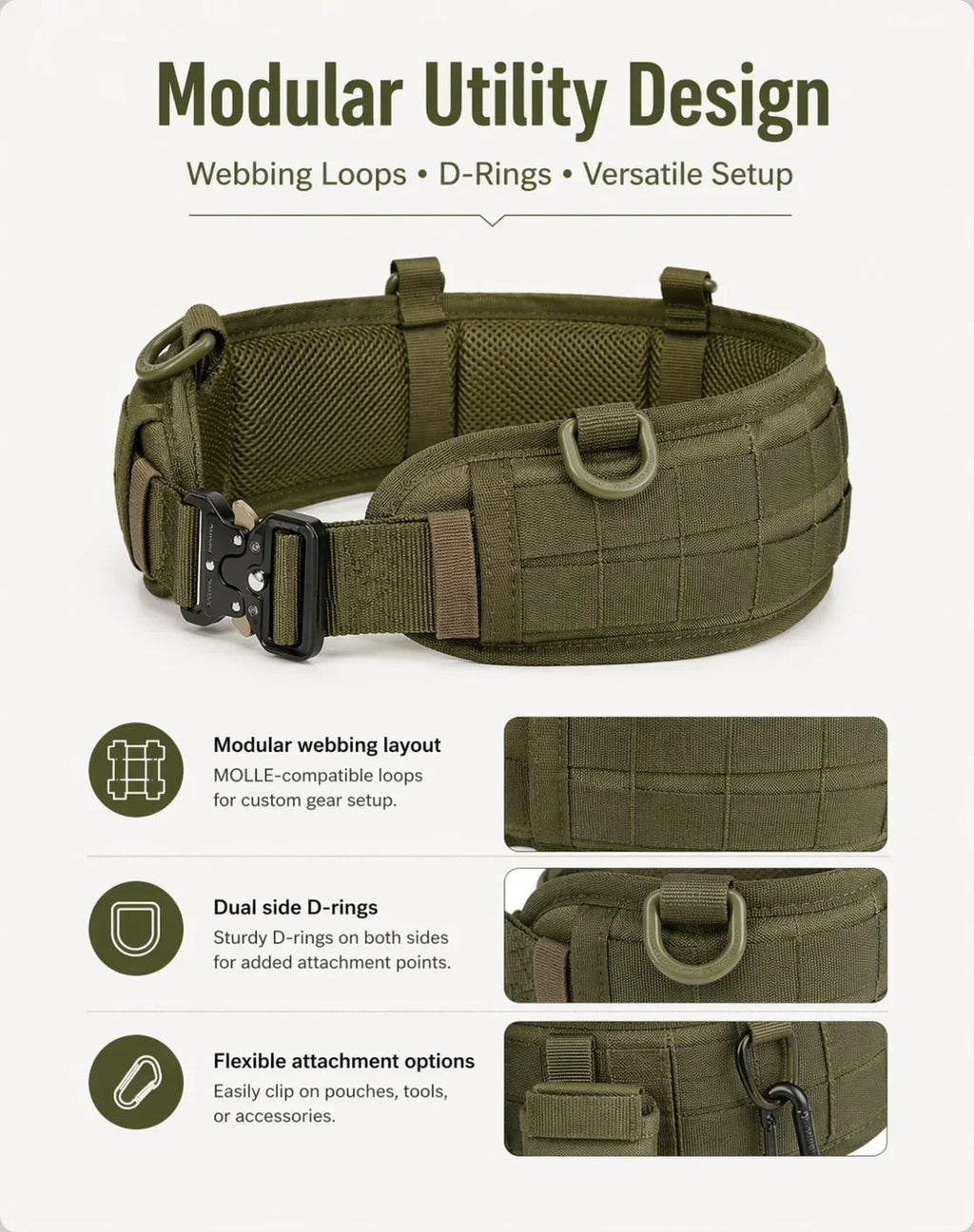 Outdoor Hunting Adjustable Padded Breathable Tactical Belt Multi-Function Buckle Nylon High Quality Outdoors Sport Canvas Belt