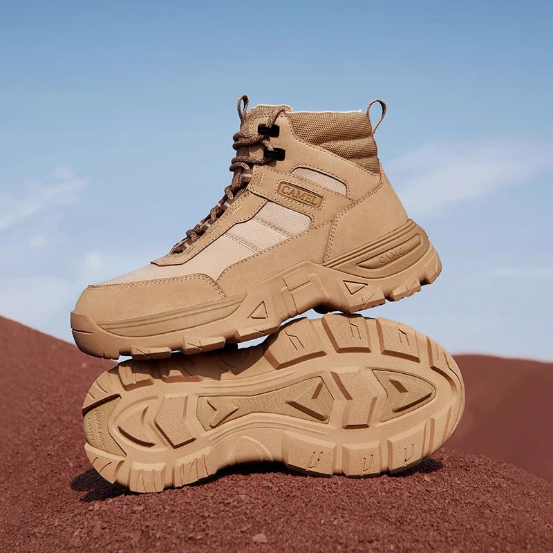 GOLDEN CAMEL Men's Hiking Shoes Waterproof Workwear Men's Boots Climbing Tactical Combat Boots Trekking Shoes for Men Autumn New