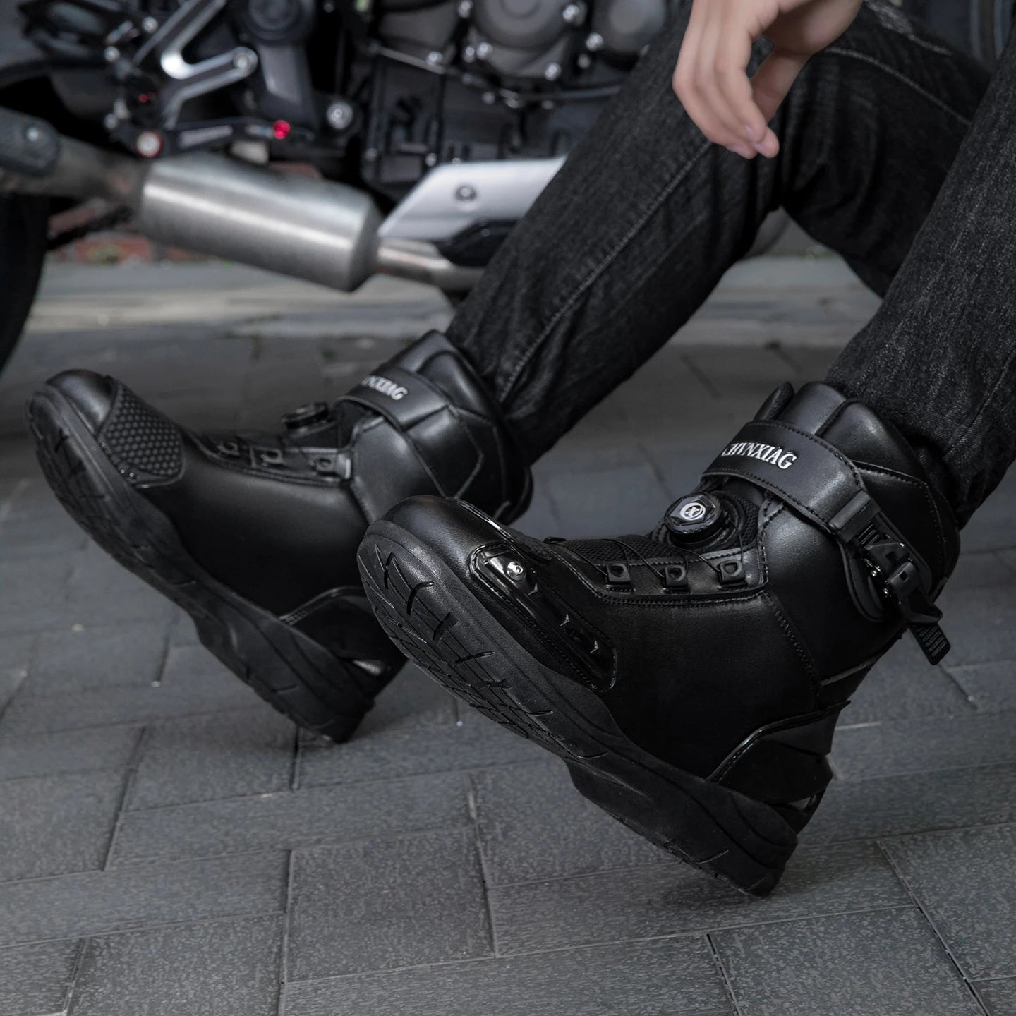 New Motorcycle Boots Men Waterproof Anti Slip Motos Riding Shoes TPU Anti Collision Protection Man Motorbike Protective Boot