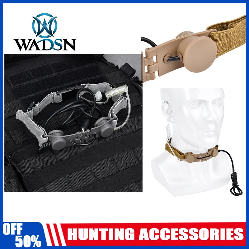7.0 mm Tactical Throat Mic Eaphone Laryngeal For Kenwood BaoFeng UV-5R UV-5X UV-82 Headset Microphone Walkie Earpiece Radio U94