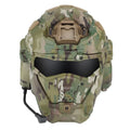 Assault Ⅱ Airsoft Helmet Full Face Tactical Helmet with HD Headset Anti-Fog Fan 2 Pairs Lens Flip Mask for Outdoor CS