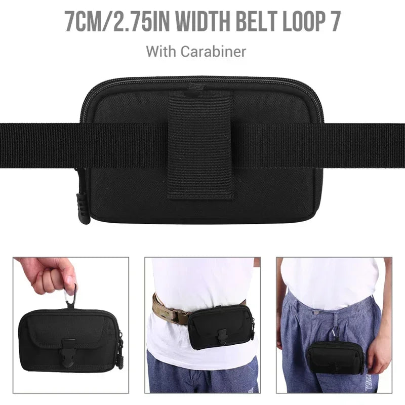 6.5-Inch Nylon Tactical Molle Bag Waistband Waist Bag Pocket Outdoor Phone Bag Waterproof Molle Edc Pouch