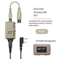 V20 PTT Kenwood Baofeng Quansheng Walkie-talkie K Headset Universal 7.1mm Tactical Earphone