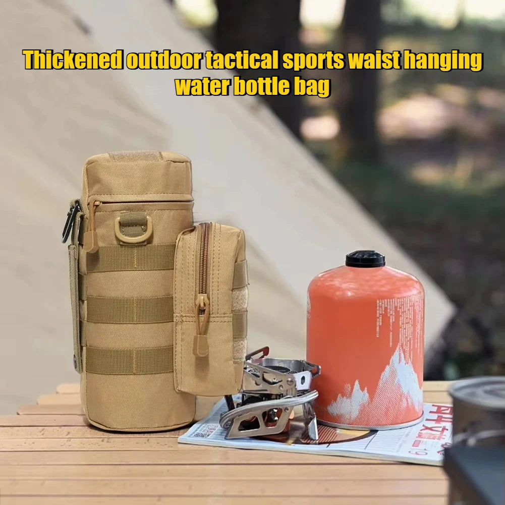 Thickened outdoor tactical sports waist hanging water bottle bag, suitable for travel, camping, hiking, cycling equipment