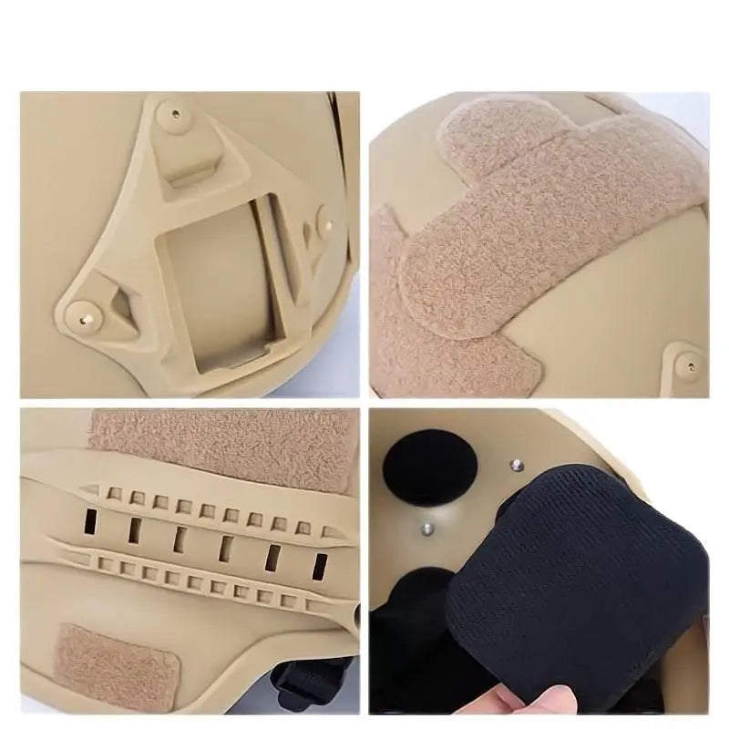 Helmet MICH 2000 3mm ABS Plastic Adjustable ACH Tactical Helmet With Ear Protection Front NVG Mount And Side Rail