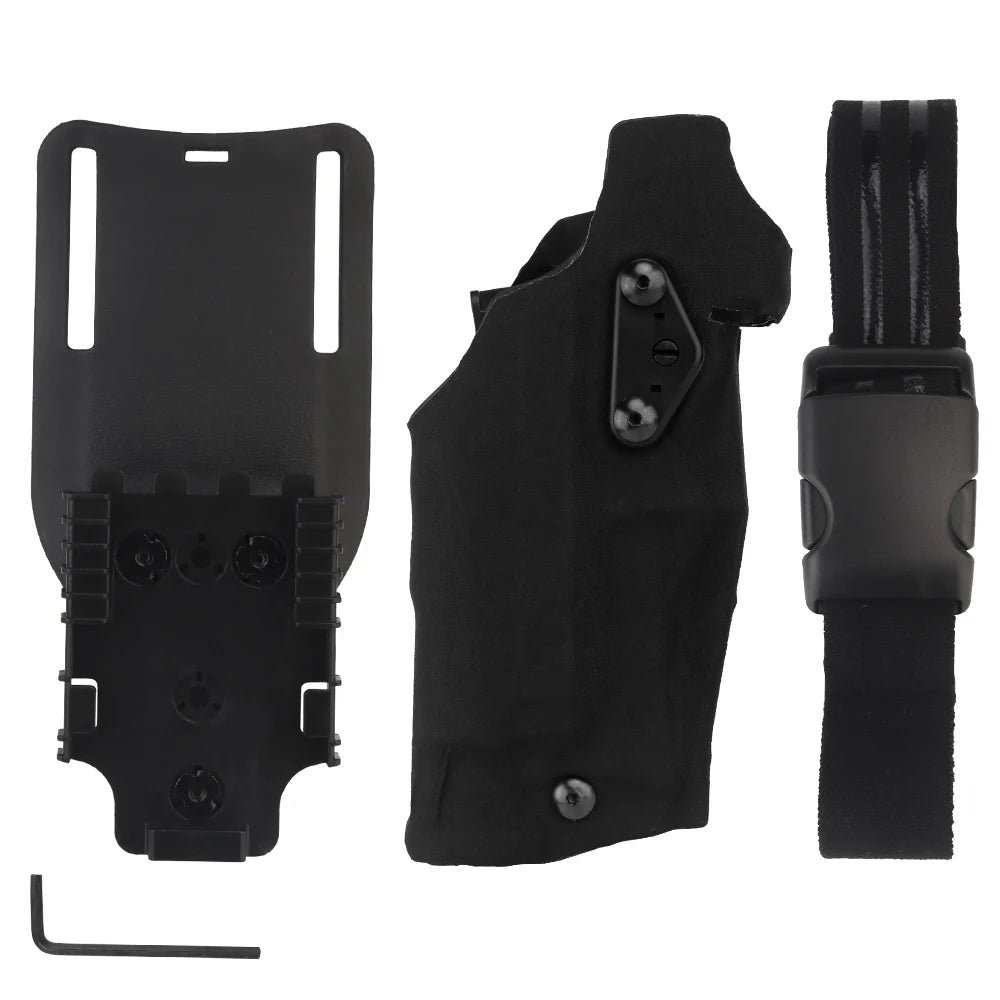 6354DO Tactical Pistol Holster for Glock 17/19 with X300/X300U Flashlight Airsoft -832 ALS Quick Release Leggings Holster