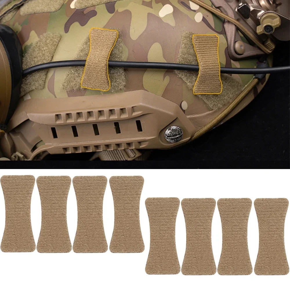 8 PCS Tactical Cable Harness for Helmet Headset Walkie Talkie Power Line Cable Hook Loop Sticker Storage Organizer Holder