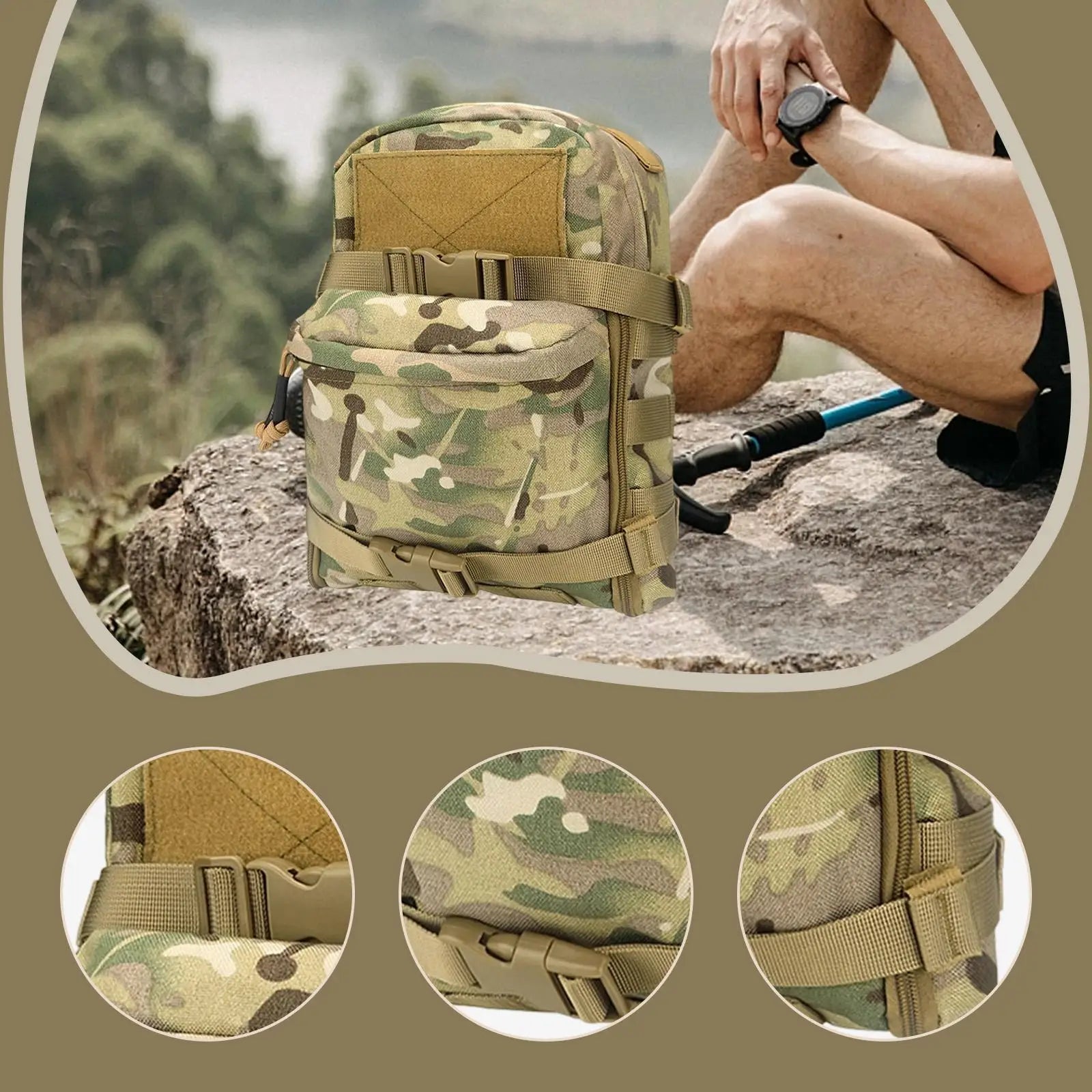 Mini Hydration Bag Outdoor Tactical Backpack Water Bladder Carrier Zipper Pouch Hunting Bag 1000D Nylon Outdoor Sports