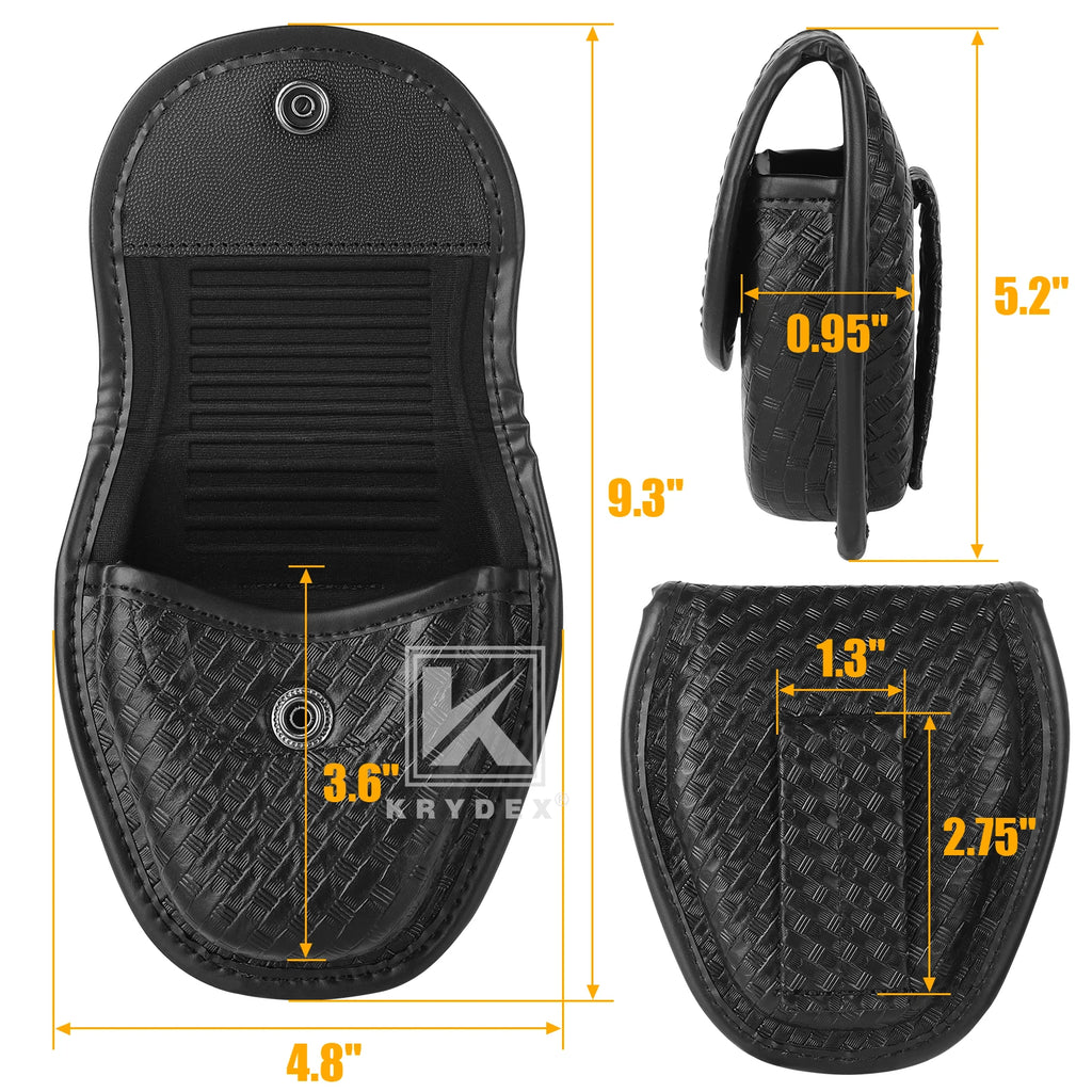 KRYDEX Tactical Double Hidden Snap Handcuff Case Pouch Fits 2” & 2.25” Duty Belt For Law Enforcement & Security Guard Equipment