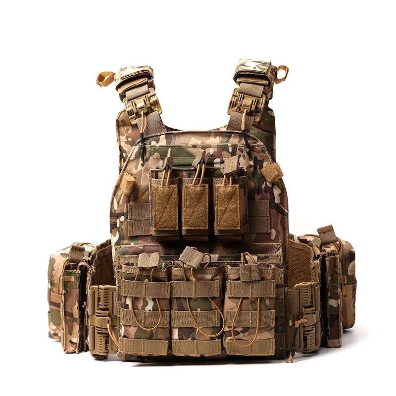 Best-selling 600D Polyester Tactical Vest - Durable, breathable and adjustable Molle design with multiple pockets for outdoor hi