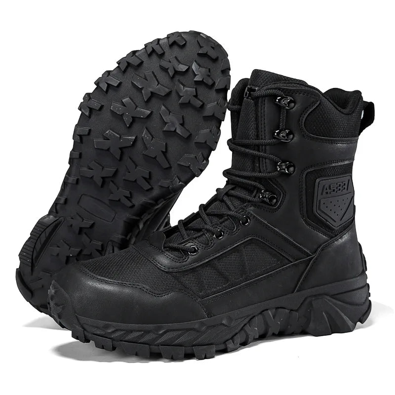 Topfight New Style Men Women Tactical Boots Special Forces Boots Outdoor Hiking Shoes High Tube Combat Ankle Boots Size 39-46