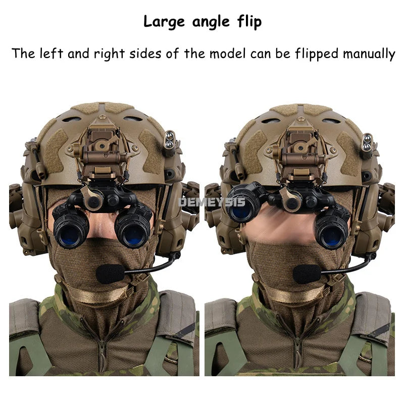 Tactical Helmet NVG Dummy Model No Function DTNVS Night Vision Goggles Model Folding Dummy Binocular for Cosplay Hunting Helmet