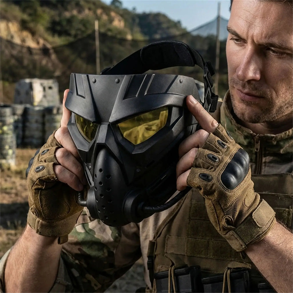 Full Face Protection-Mask Tactical Mask Alien Breathable Ventilation for Paintball and Cosplay Enthusiasts
