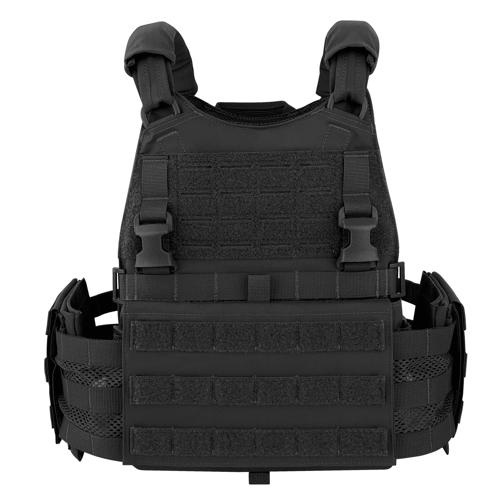 KRYDEX Tactical Modular Men's Vest MOLLE Heavy Duty SCARAB Plate Carrier Vest With Side Pouch For Airsoft Paintball Hunting