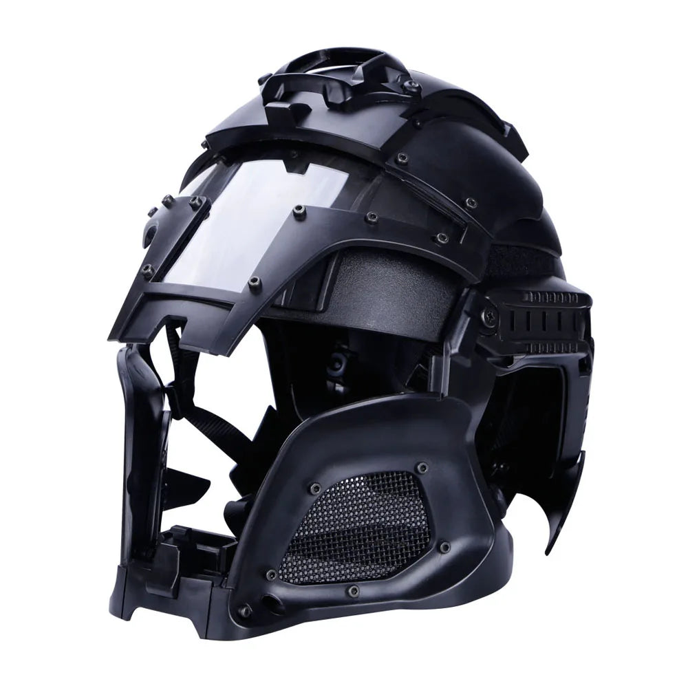 Tactical Helmet Modular Medieval Iron Warrior Protective Paintball Airsoft Helmet Replaceable Lenses Outdoor Sports Cycling Gear