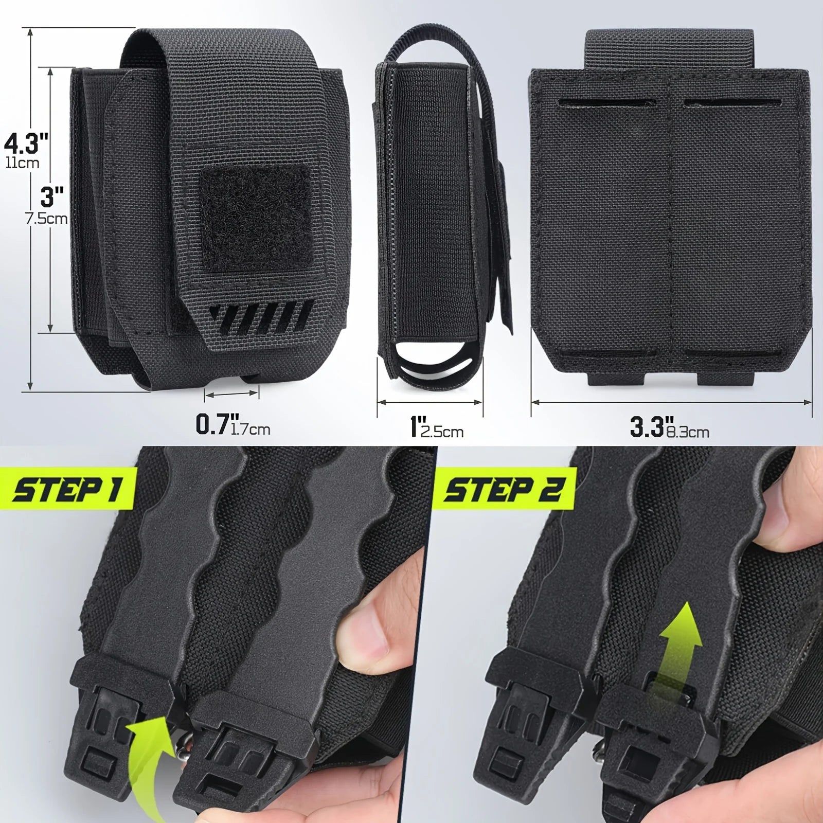 1Pc 1000D Nylon Quick Release MOLLE Handcuff Pouch Tactical Tool Hanging Bag For Belt Vest Outdoor Safety Storage Waist Pack