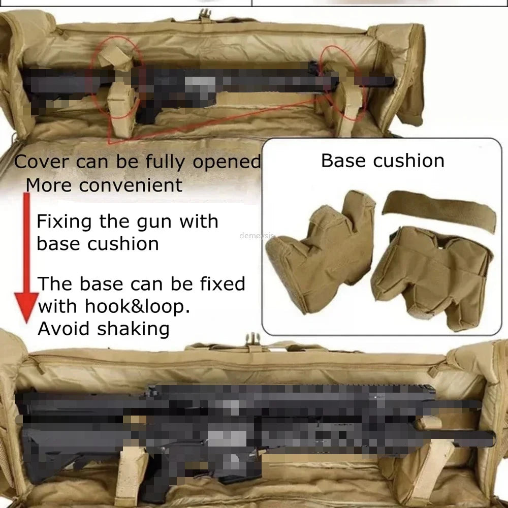 Tactical Gun Backpack Double Rifle Bags Dual Carbine Carrying Case for SAW M249 M4A1 M16 AR15