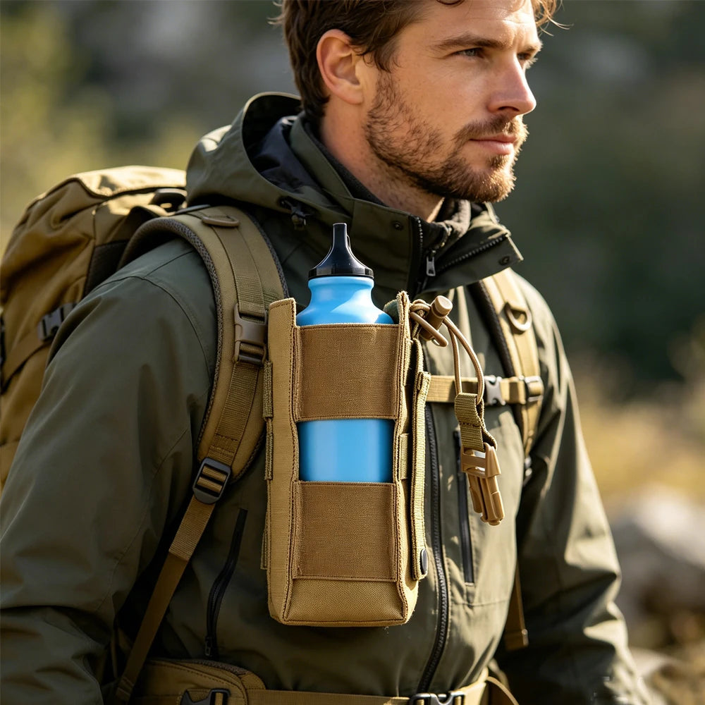 Molle Water Bottle Holster Pouch Outdoor Sports Riding Camping Hiking Hunting Travel Canteen Kettle Holder EDC Tool Waist Bag