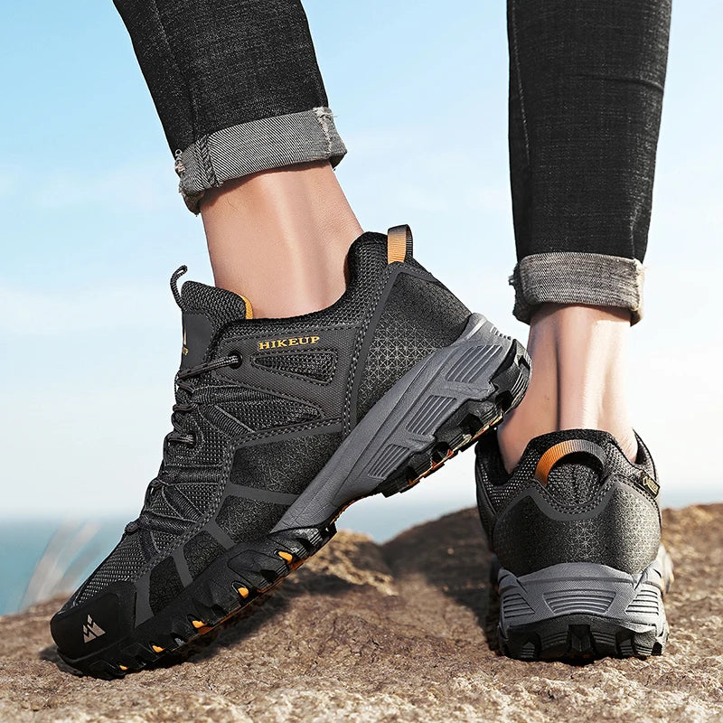 HIKEUP Men‘s Hiking Shoes Trekking Sneakers For Men Mountain Climbing Shoes Rubber Sole Durable Outdoor Sport