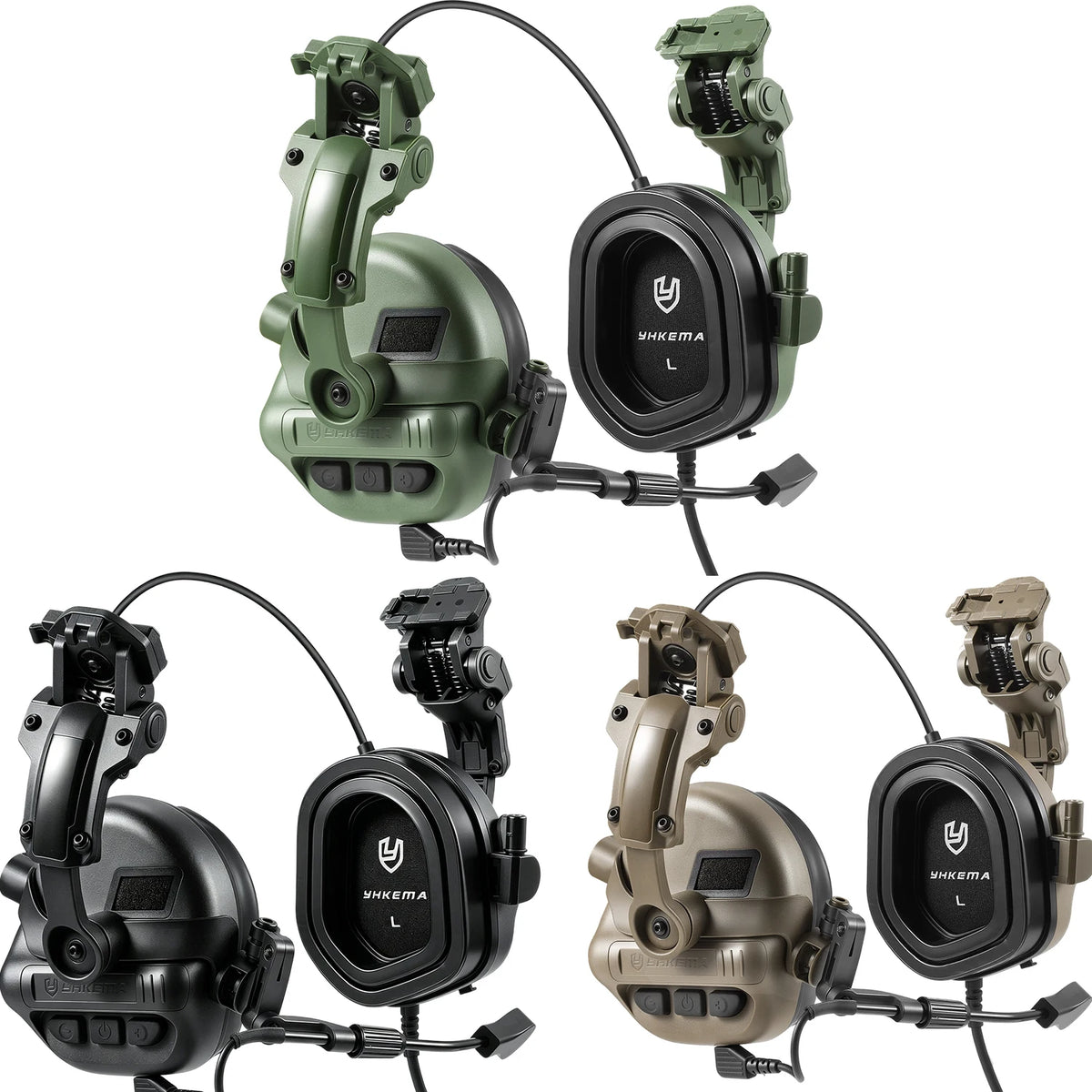YHKEMA E90 Outdoor Tactical Shooting Headset Electronic Noise Cancelling Earmuff Compatible PTT for Shooting Hearing Protection