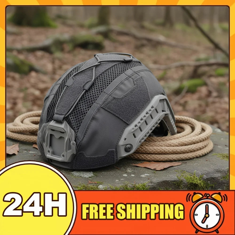 For FAST SF Outdoor Training Helmet Cover with Elastic Fixed Cord Fixation Helmets Cloth Breathable Hunting Accessories