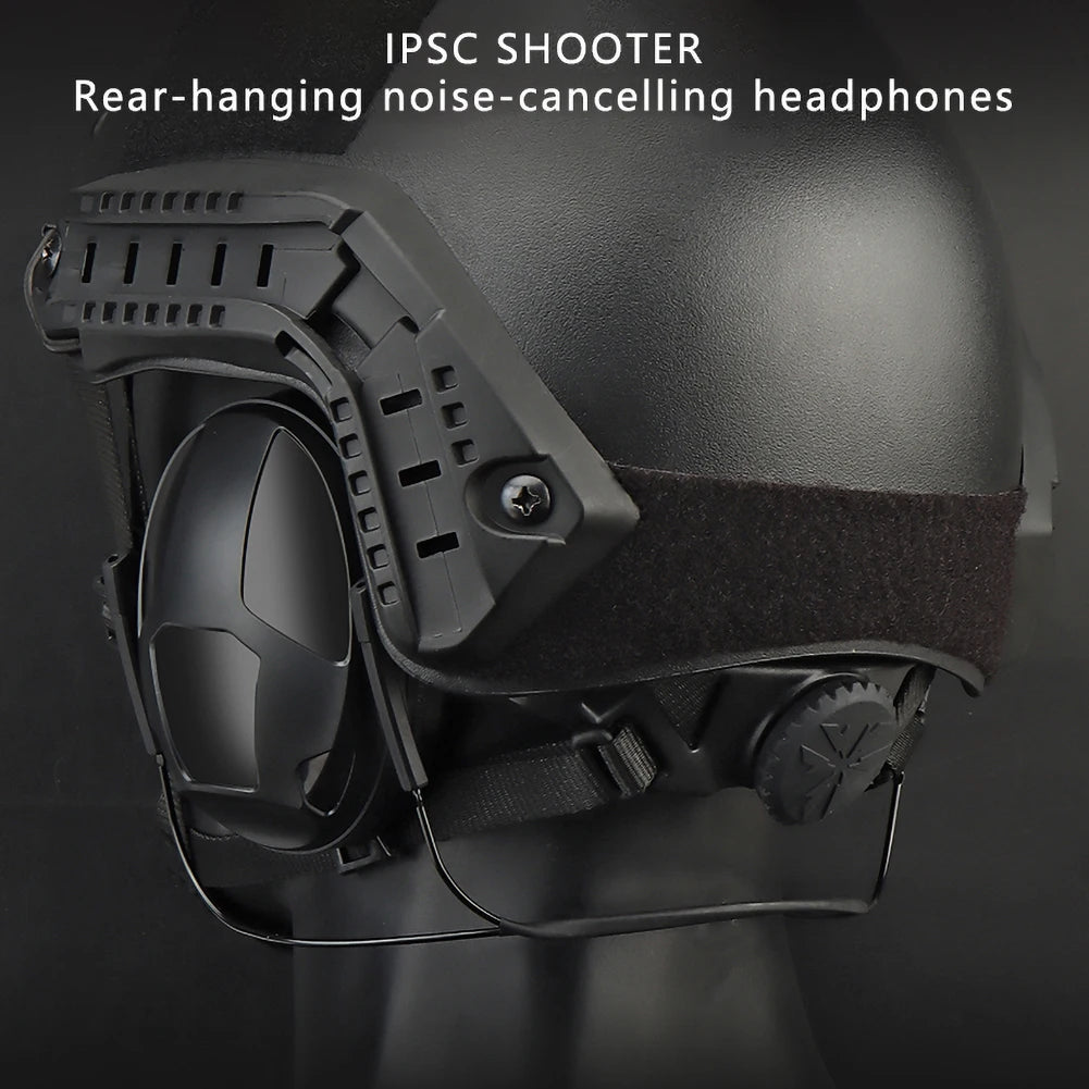 Anti Noise Ear Protector Rear Hanging Style Noise Reduction Headset Anti-fall And Wear-Resistant  IPSC Tactical Earmuffs