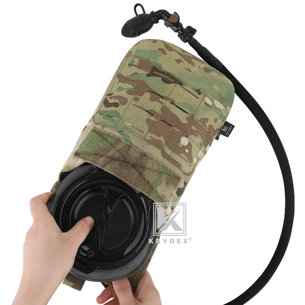 KRYDEX Tactical 1.5L 50oz Hydration Bladder Pouch Low Profile Hydra Carrier MOLLE Water Pack Bag Outdoor Hiking Accessories