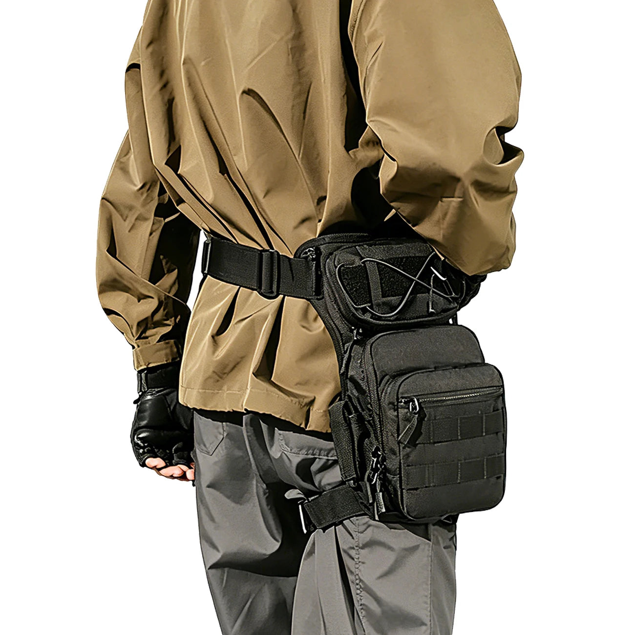 Hunting Leg Bag Molle Adjustable Waist Leg Bag Durable Fabric Cycling Hiking Outdoor Hunting Men's Practical Hip Bag