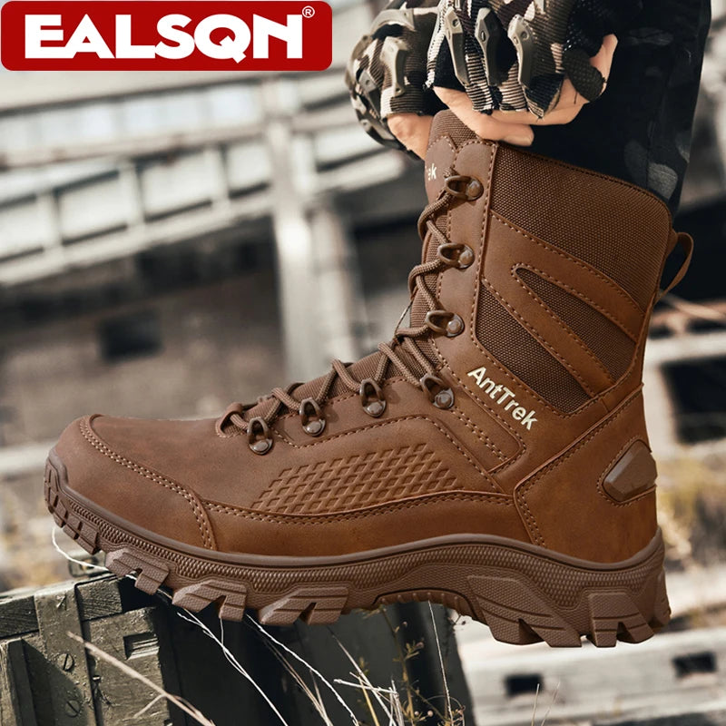 Men's Tactical Boots Wild Training Boots High-Top Outdoor Non-Slip Waterproof Hikking Boots Trekking Travel Plus Size 39-46