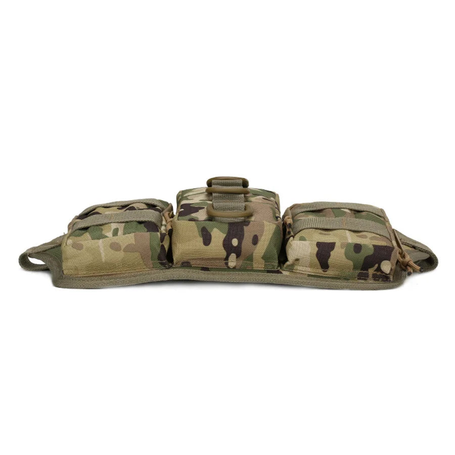 Triple small waist bag outdoor training camouflage waist bag training small waterproof mountaineering cycling bag