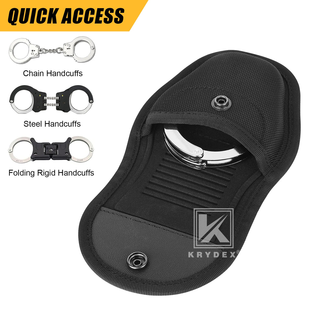 KRYDEX Tactical 1000D Nylon Handcuff Case Single Handcuff Pouch Hidden Snap For Law Enforcement & Security Guard Equipment