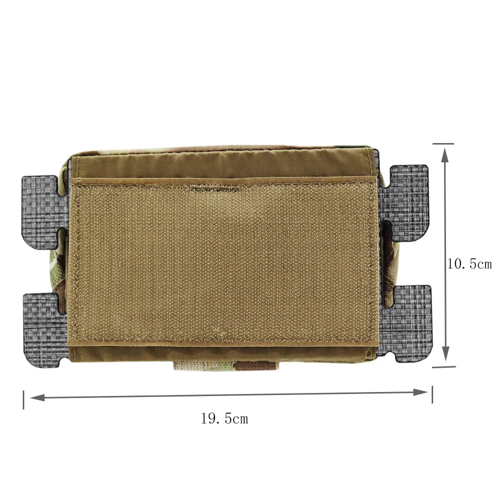 VULPO Tactical Vest Plate Carrier MOLLE Adapt Admin Panel Pouch Chest Expansion Sub Bag Utility Map Pouch Hunting Airsoft Vest