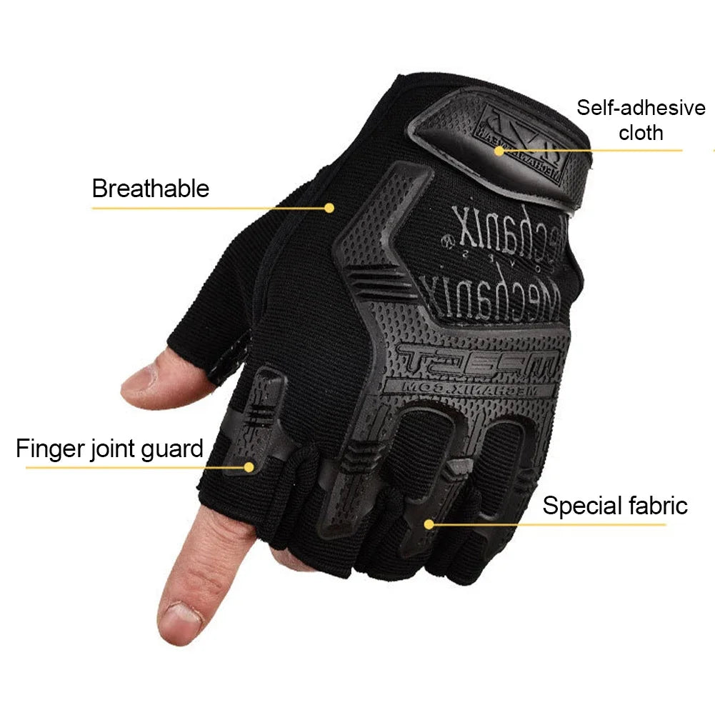Men Tactical Gloves Half & Full Finger Anti-Skid Paintball Airsoft Combat Bicycle Protective Gear