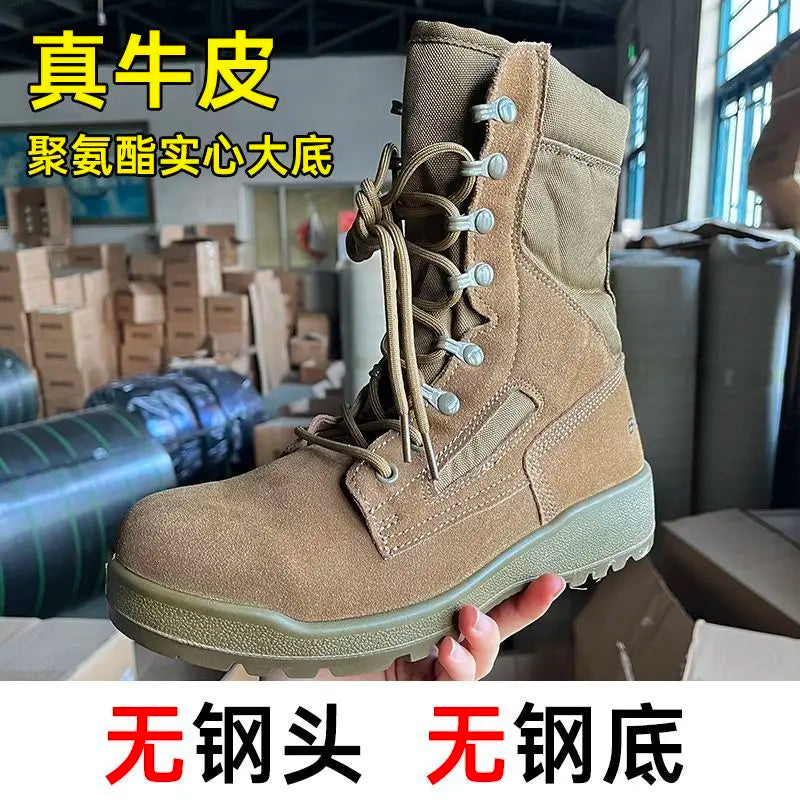 Professional Hiking Shoes for Men High Top Hunting Shoes Mens Anti Slip Mountaineering Boots Man Brown Outdoor Camping Shoes