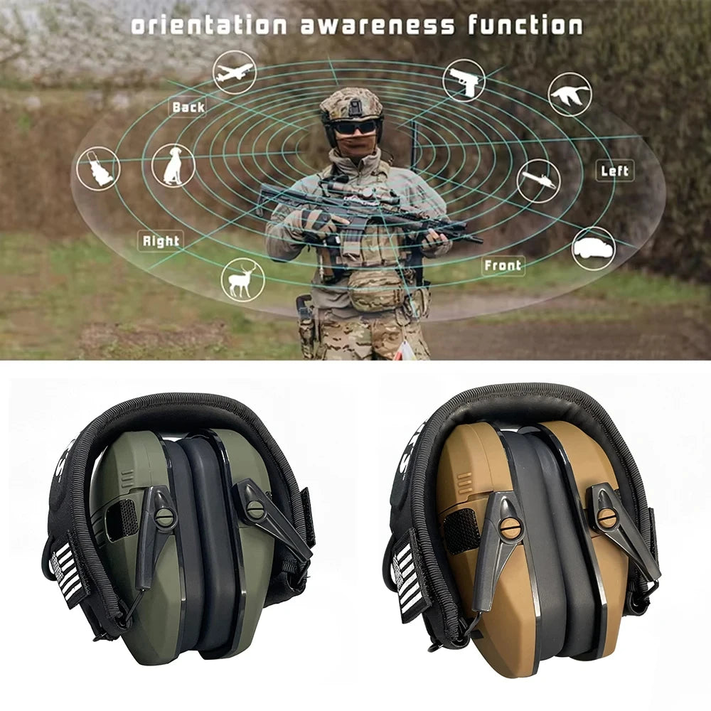 YHKEMA Anti-Noise Shooting Earmuff Tactical Headset Hunting Folding Ear Defenders Ear Protector Hearing Protection Soundproof