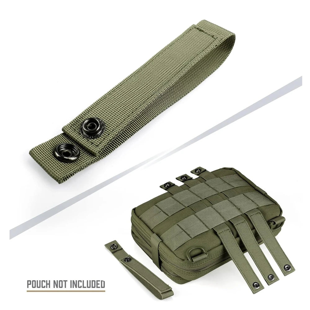 4pcs Outdoor Molle Strap 6 inch Tactical Molle Strap Molle Webbing Straps Attachment Snap Strap Nylon Thumb Snap Straps