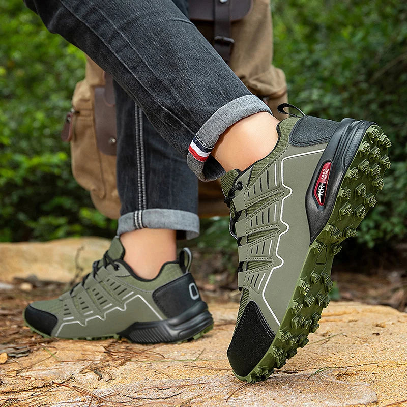 Men Waterproof Hiking Shoes PU Leather Outdoor Shoes Wear-Resistant Hiking Hunting Tactical Sports Shoes Size 39-47