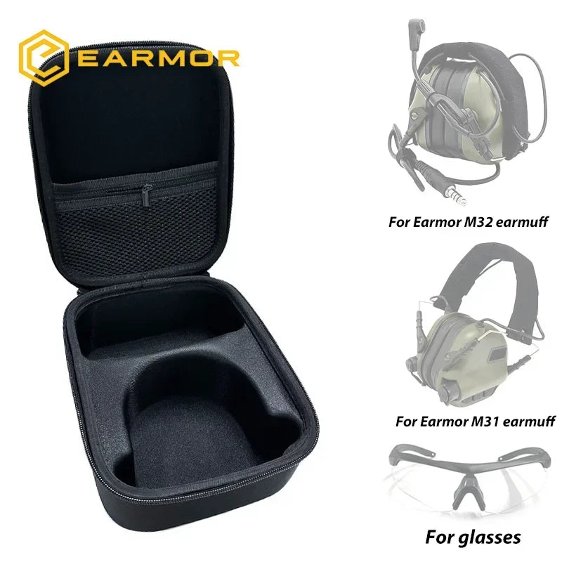 EARMOR Tactical Headphone Hard Storage Case, Portable Lightweight Headphone Case, Waterproof M31/M32/ M31H/M32H earmuffs