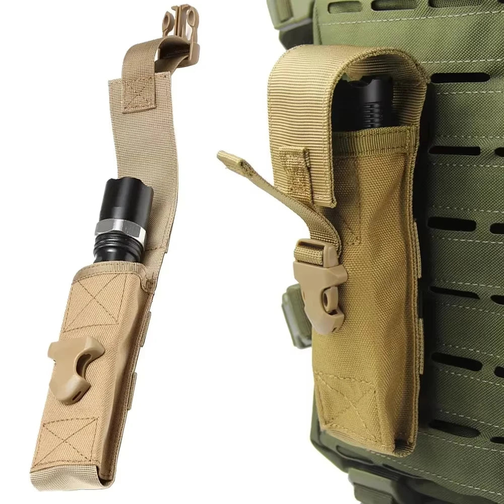 Outdoor Flashlight Pouch Tactical Tool Kit Portable Molle EDC Tool Waist Bag Field Sport Camping Hiking Hunting Accessories