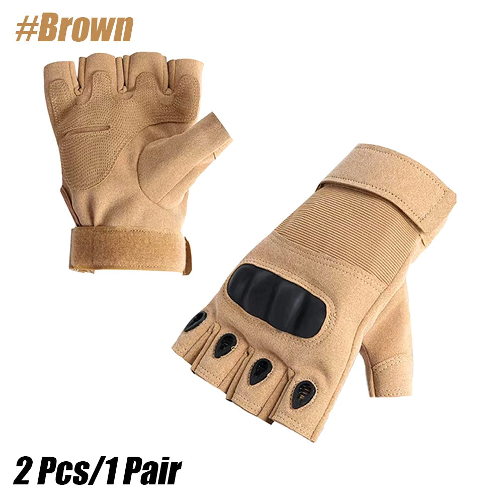 1Pair Half Finger Tactical Gloves - Breathable Lightweight Outdoor Sport Gloves for Shooting,Hunting,Motorcycling,Climbing,Hikin