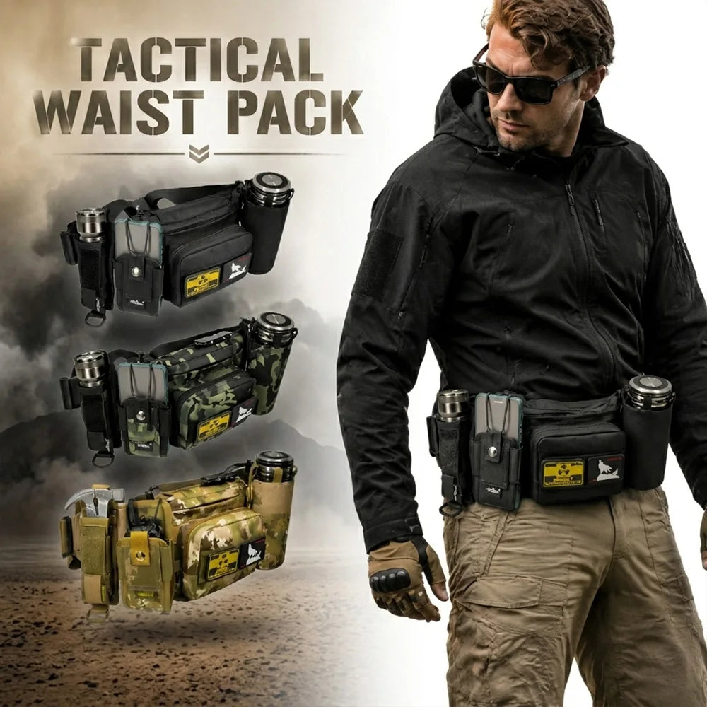 Tactical Waist Pack Men's Military Utility Belt Bag Large Capacity Durable Fanny Pack Pouch for Outdoor Hiking Camping Travel