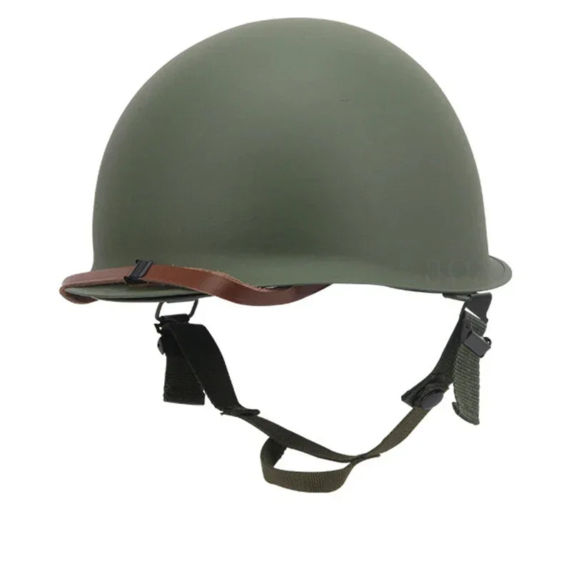 WW2 M1 Helmet SteelHelmet Tactical US Army Military Replica Protective Helmets WWII Outdoor CS Paintball Green M1 Steel Helmet